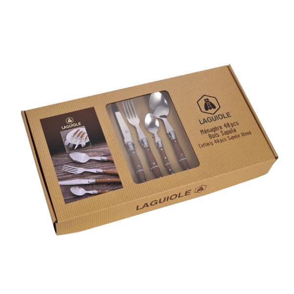 Laguiole Bestik Sæt i Valnød 48 Dele